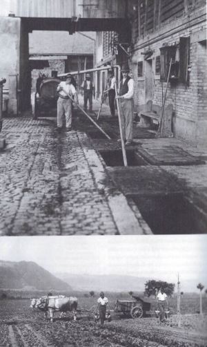 Vom 18. Jahrhundert bis in die 1950er Jahren waren hofeigene Gülle und Mist die weitaus wichtigsten Nährstofflieferanten auf den bäuerlichen Betrieben; Quelle: Kartoffeln, Klee und kluge Köpfe (2009)