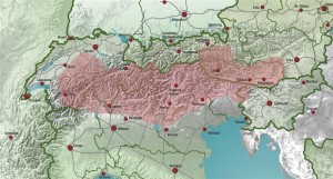 Frühere Verbreitung der Schwarzen Alpenschweine